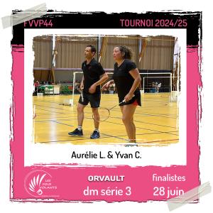 Les Fous Volants finalistes en double mixte série 3 à Orvault Challenge Tilagone